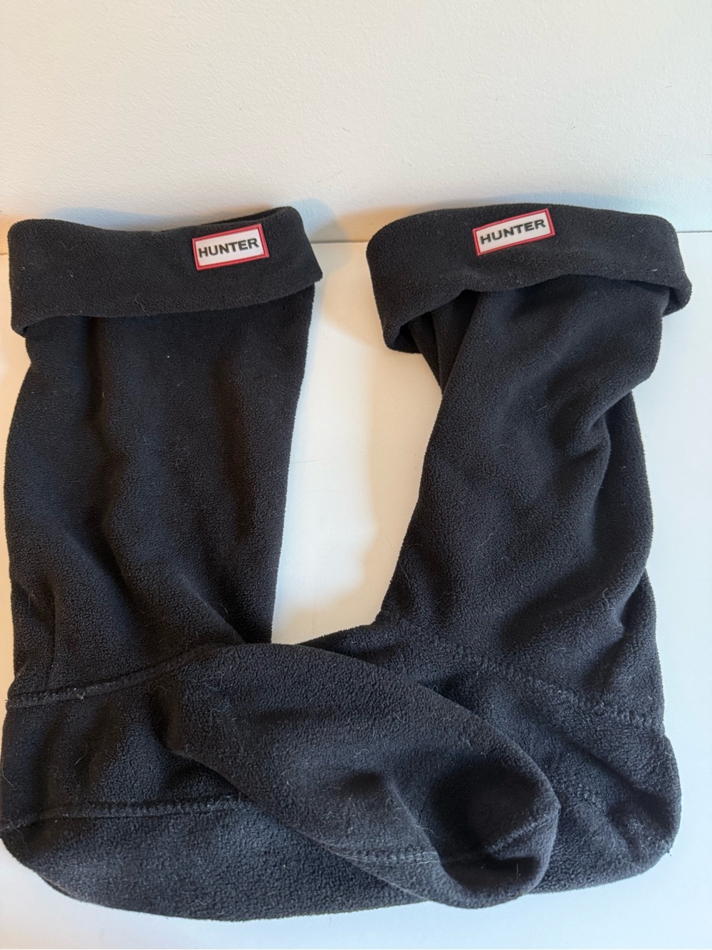 Hunter Original Tall Boot Socks Black Fleece Liners Size L Women 8-10 Men 7-9